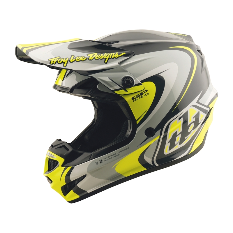 Casque TROY LEE DESIGNS GP Pro Crossover – gris/jaune