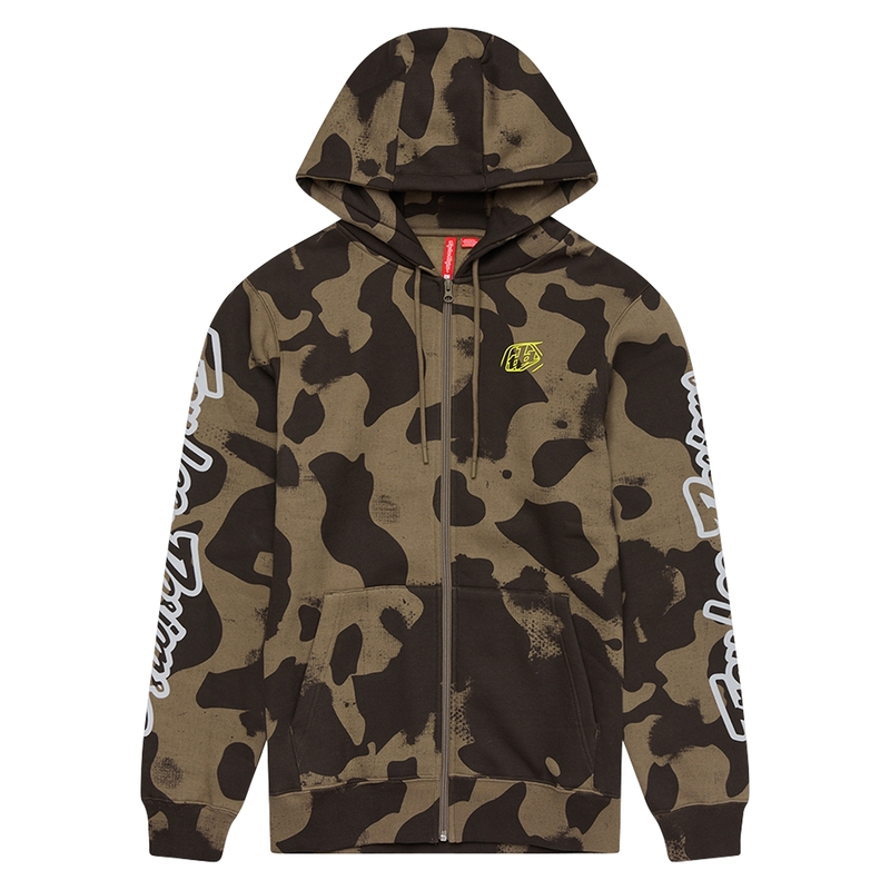 Hoodie TROY LEE DESIGNS Zip Up Branded – Olive Camo