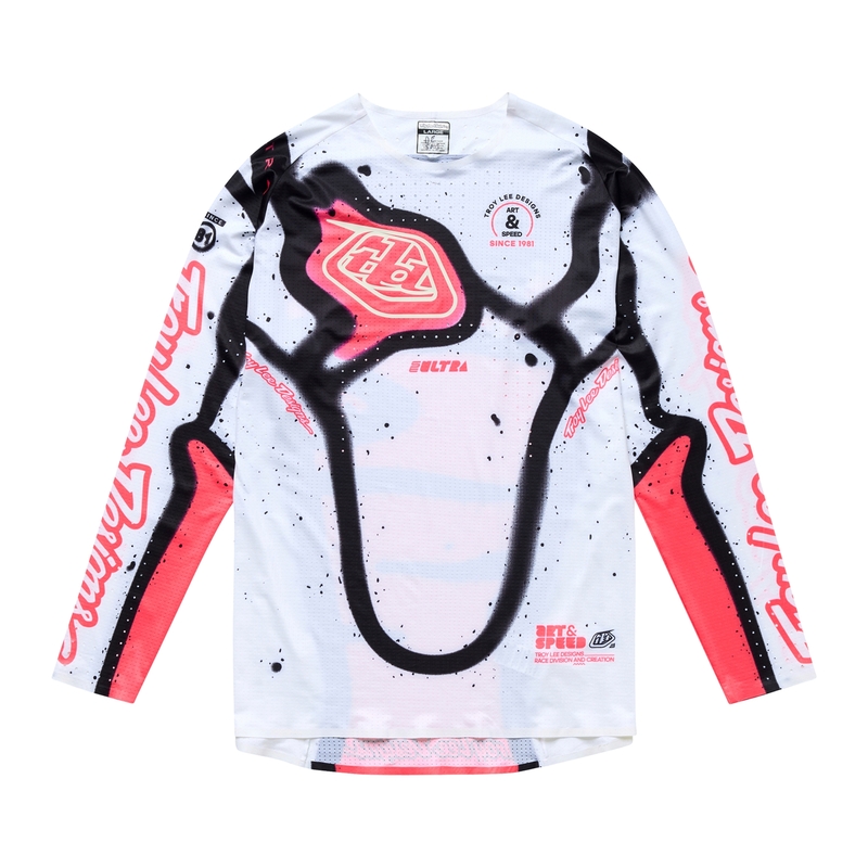 Maillot TROY LEE DESIGNS SE Ultra Membrane – blanc/Infra Red