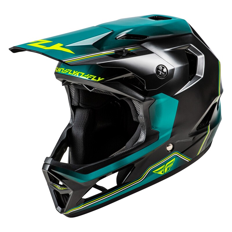 Casque enfant vélo FLY RACING Rayce Repeat – noir/Teal/Hi-Vis