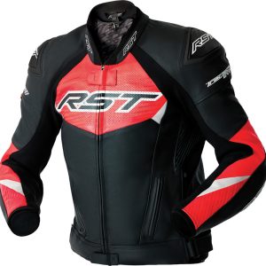 Veste RST Tractech Evo D3O cuir – noir/rouge