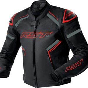 Veste RST S1 D3O cuir – noir/rouge