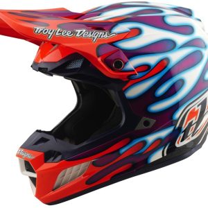 Casque TROY LEE DESIGNS SE5 Composite Mips – Overspray violet/blanc