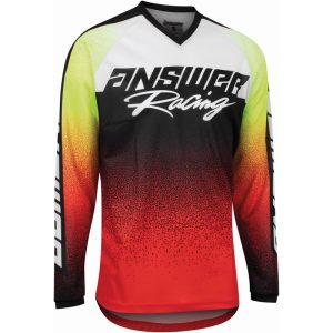 Maillot ANSWER A22 Syncron Prism rouge/jaune fluo