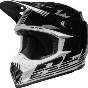 Casque BELL Moto-9 Mips – Louver Gloss Black/White