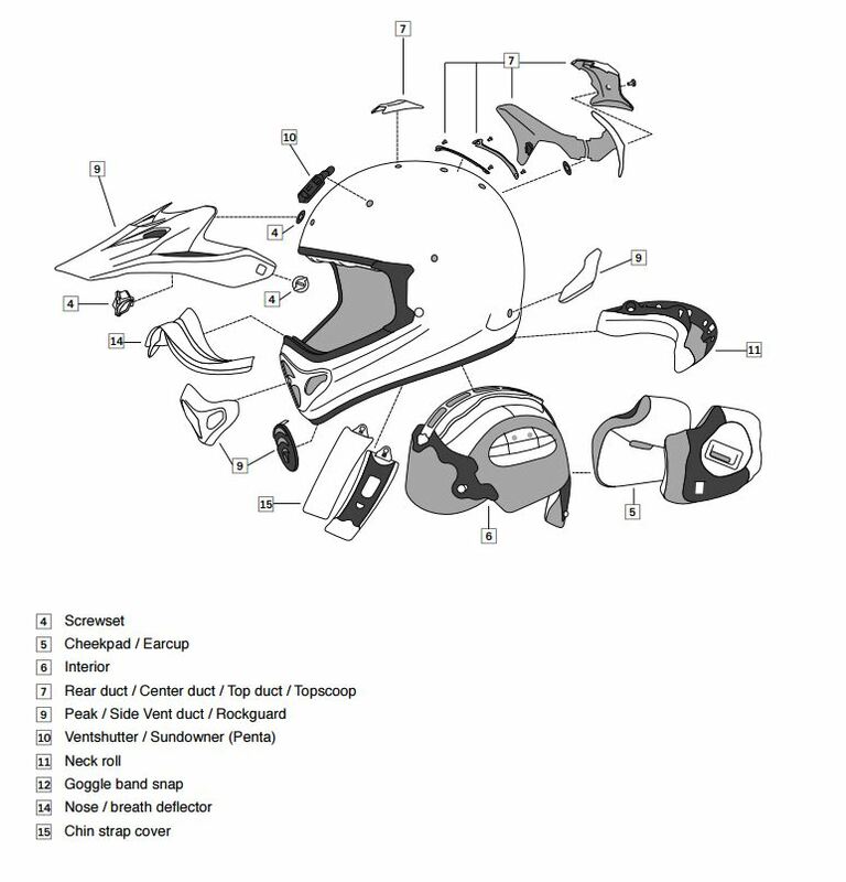 Coiffe ARAI Penta Pro 7mm taille S casque off road