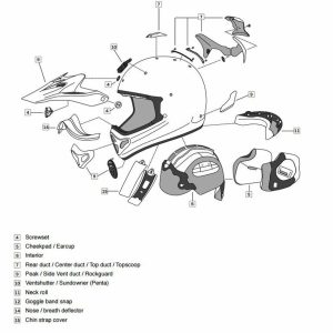 Coiffe ARAI Penta Pro 10mm taille M casque off road