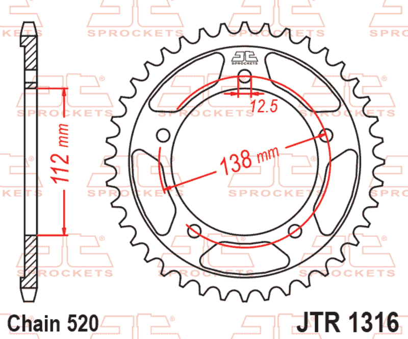 Couronne JT SPROCKETS acier standard - 520