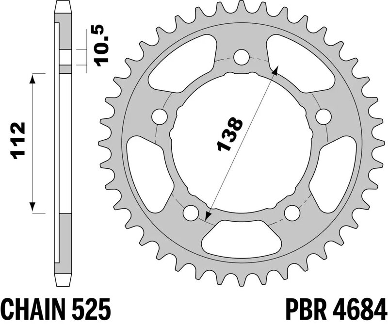 Couronne PBR acier standard - 525