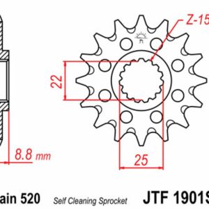 Pignon JT SPROCKETS acier anti-boue – 520