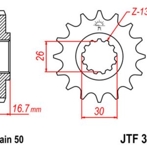 Pignon JT SPROCKETS acier standard – 530