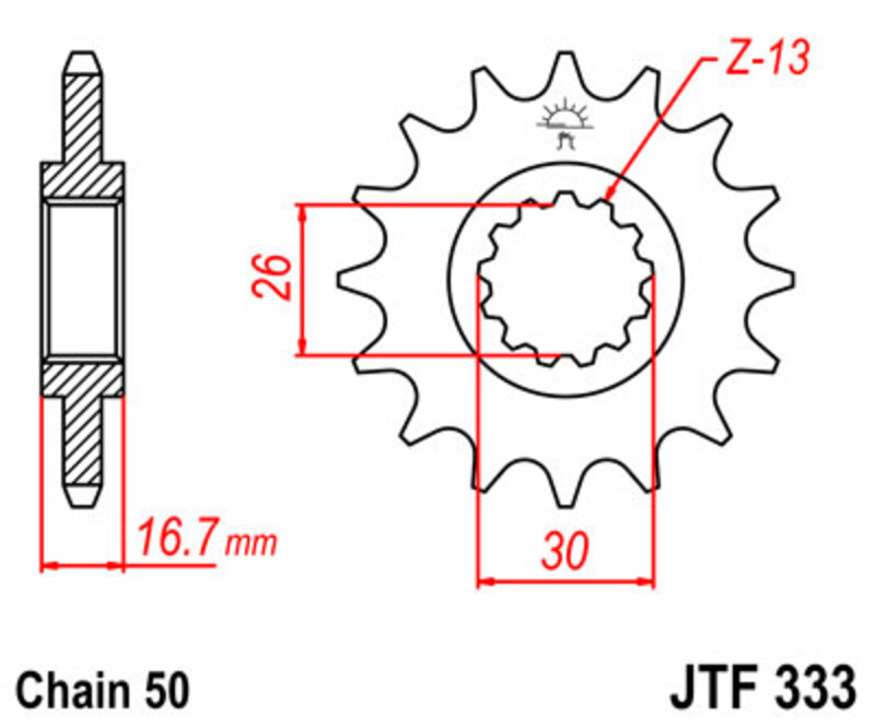 Pignon JT SPROCKETS acier standard - 530