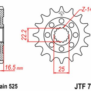 Pignon JT SPROCKETS acier standard – 525
