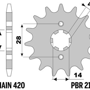 Pignon PBR acier standard – 420