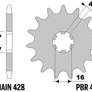 Pignon PBR acier standard – 428