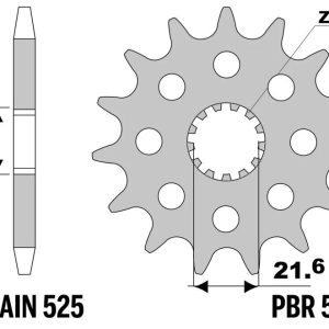 Pignon PBR acier standard – 525