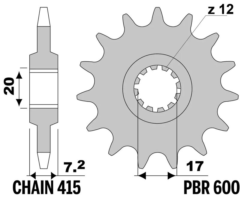 Pignon PBR acier standard - 420