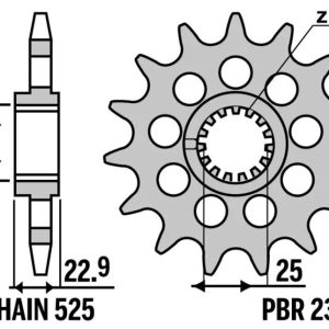 Pignon PBR acier standard – 525