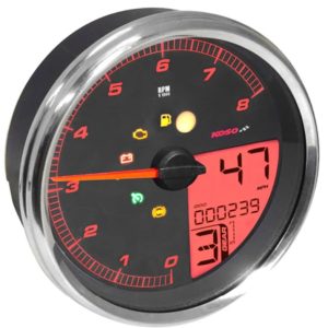 Compteur KOSO HD-05 pour Harley-Davidson – cerclage argent