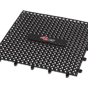 Tapis modulaire en caoutchouc RACETECH – 9 pièces (1 m²) – noir