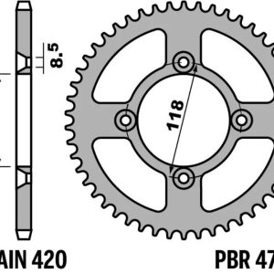 Couronne PBR alu standard – 420