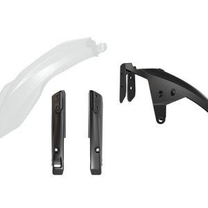 Kit garde-boue avant et protections de fourche RACETECH – blanc/noir