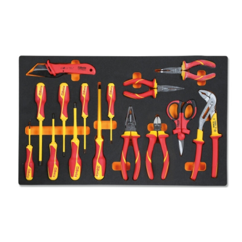 Plateau thermoformé souple EVA BETA M161 outils microtechniques isolé 1000V