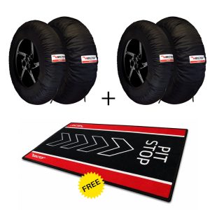 Kit VECTOR – 2 jeux de couvertures chauffantes Smart 120/190 (noires) avec tapis de paddock Pit Stop offert