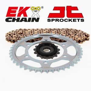 EK/JT Kit chaîne 525ZVX3 – 17/45-120 – Couronne acier standard