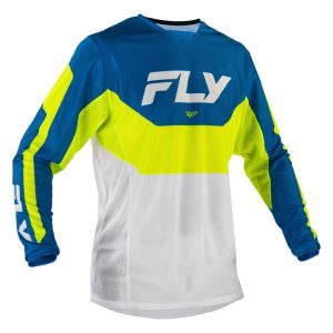 Maillot FLY RACING Kinetic Mesh – bleu/blanc/jaune fluo