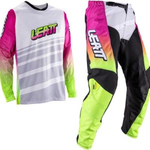 Ensemble Motocross LEATT Ride Kit 3.5 V26 Blanc / Rose / Turquoise