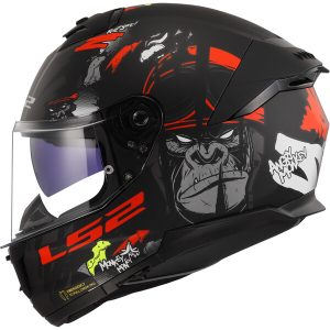 Casque LS2 FF808 STREAM II ANGRY MONKEY M.BLACK RED-06