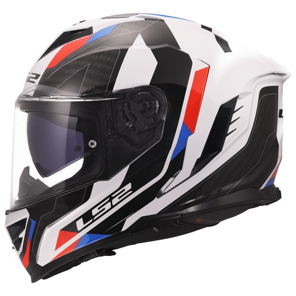 Casque LS2 FF818 STORM III SPORTY WHITE BLUE RED – Image 2