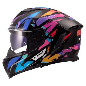 Casque LS2 FF818 STORM III KAOS BLACK PURPLE BLUE