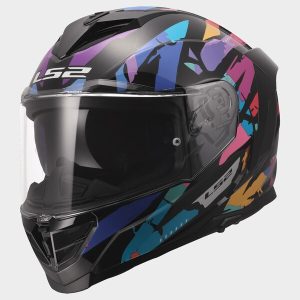 Casque LS2 FF818 STORM III KAOS BLACK PURPLE BLUE