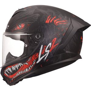 Casque LS2 FF820 RAPID III KAIJU II BLACK RED WHITE