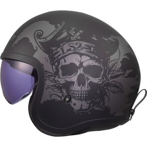 Casque LS2 OF599 SPITFIRE II WILLY BLACK GREY-06