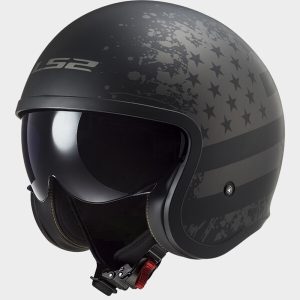 Casque LS2 OF599 SPITFIRE II MATT BLACK FLAG-06