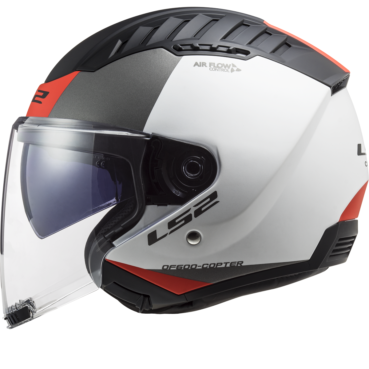 Casque LS2 OF600 COPTER II URBANE M.WHITE RED-06 – Image 2