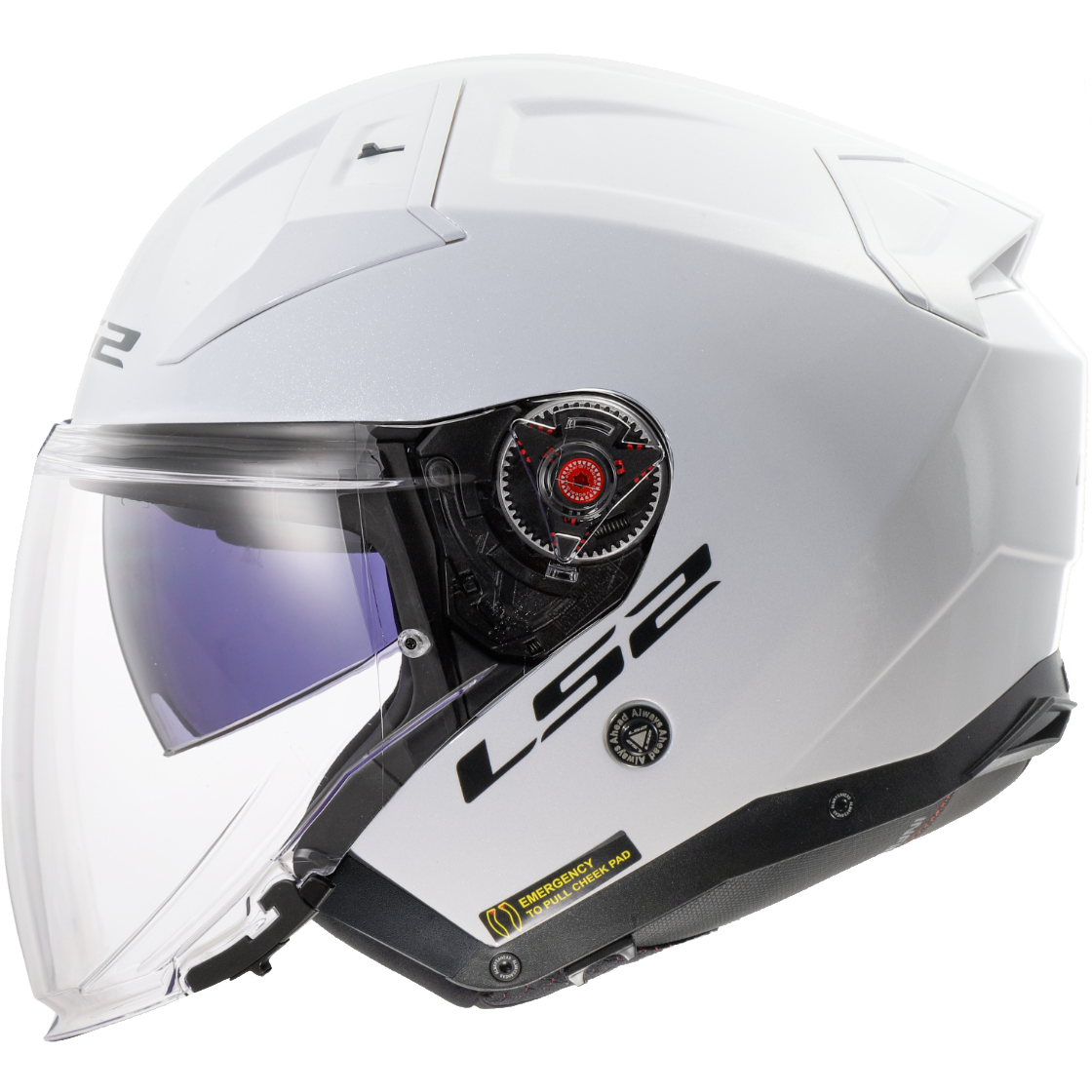 Casque LS2 OF603 INFINITY II SOLID GLOSS WHITE-06 – Image 2