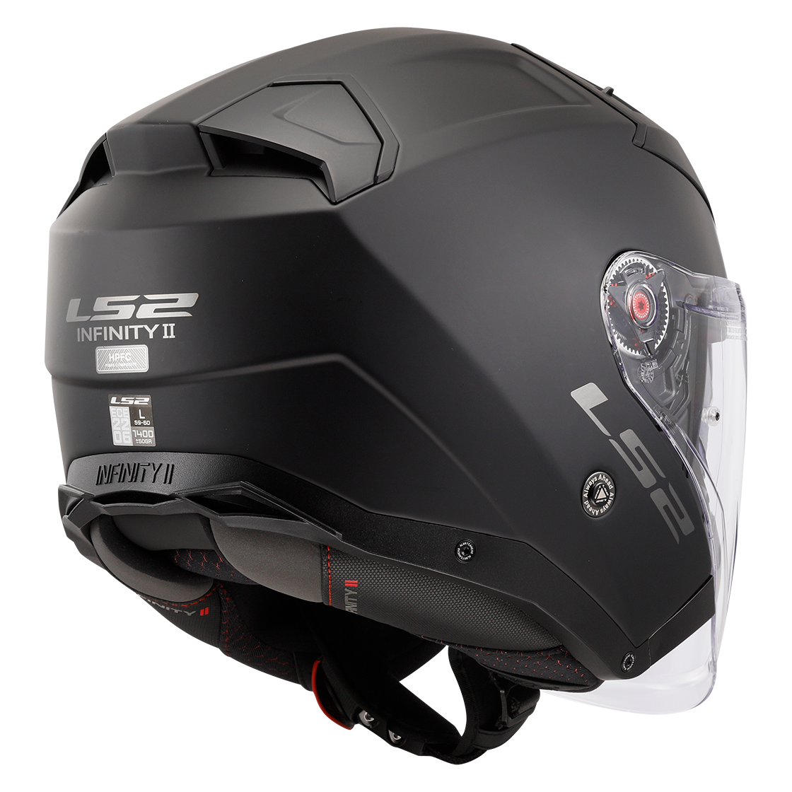 Casque LS2 OF603 INFINITY II SOLID MATT BLACK-06 – Image 5