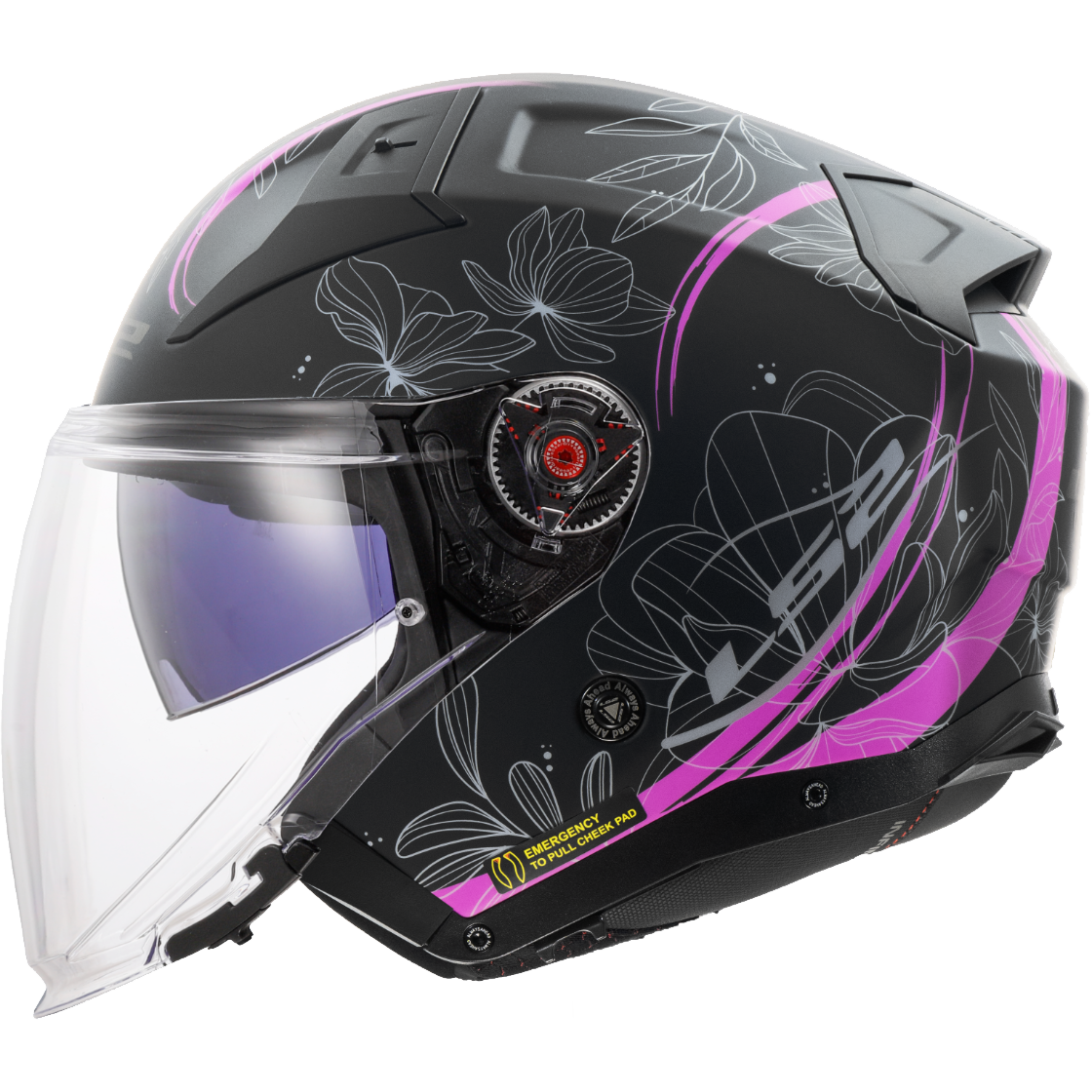 Casque LS2 OF603 INFINITY II LOTUS MATT PINK-06 – Image 2