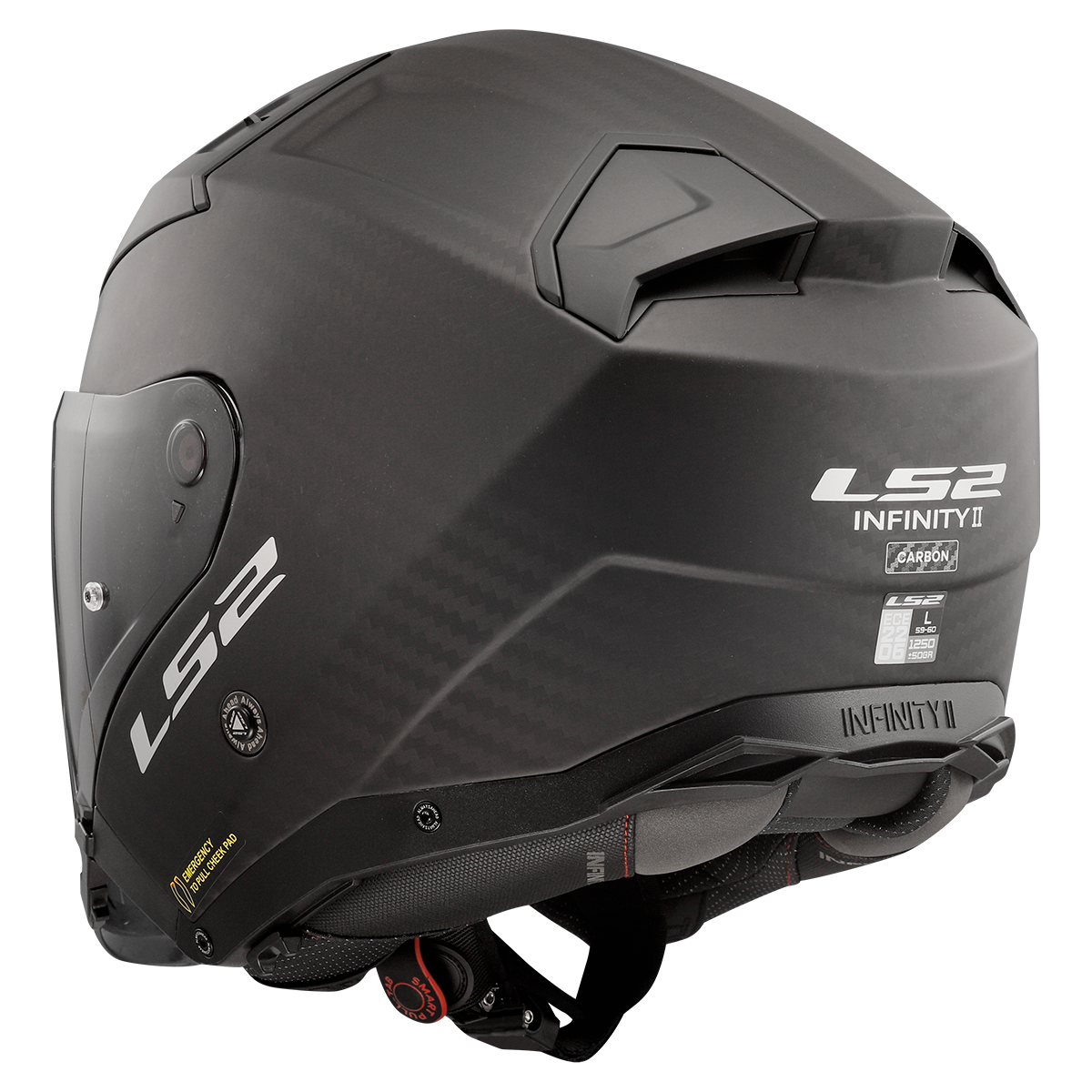 Casque LS2 OF603 INFINITY II MATT CARBON-06 – Image 4