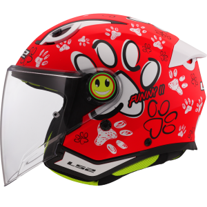 Casque LS2 OF622 FUNNY II PAWS RED