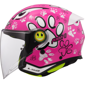 Casque LS2 OF622 FUNNY II PAWS PINK