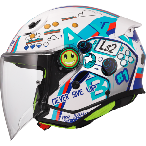 Casque LS2 OF622 FUNNY II NEXT LEVEL WHITE