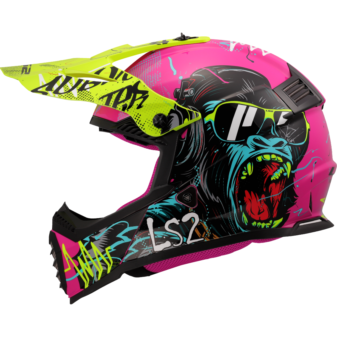 Casque LS2 MX437 FAST II MINI GORILLA PURPLE-06 – Image 2
