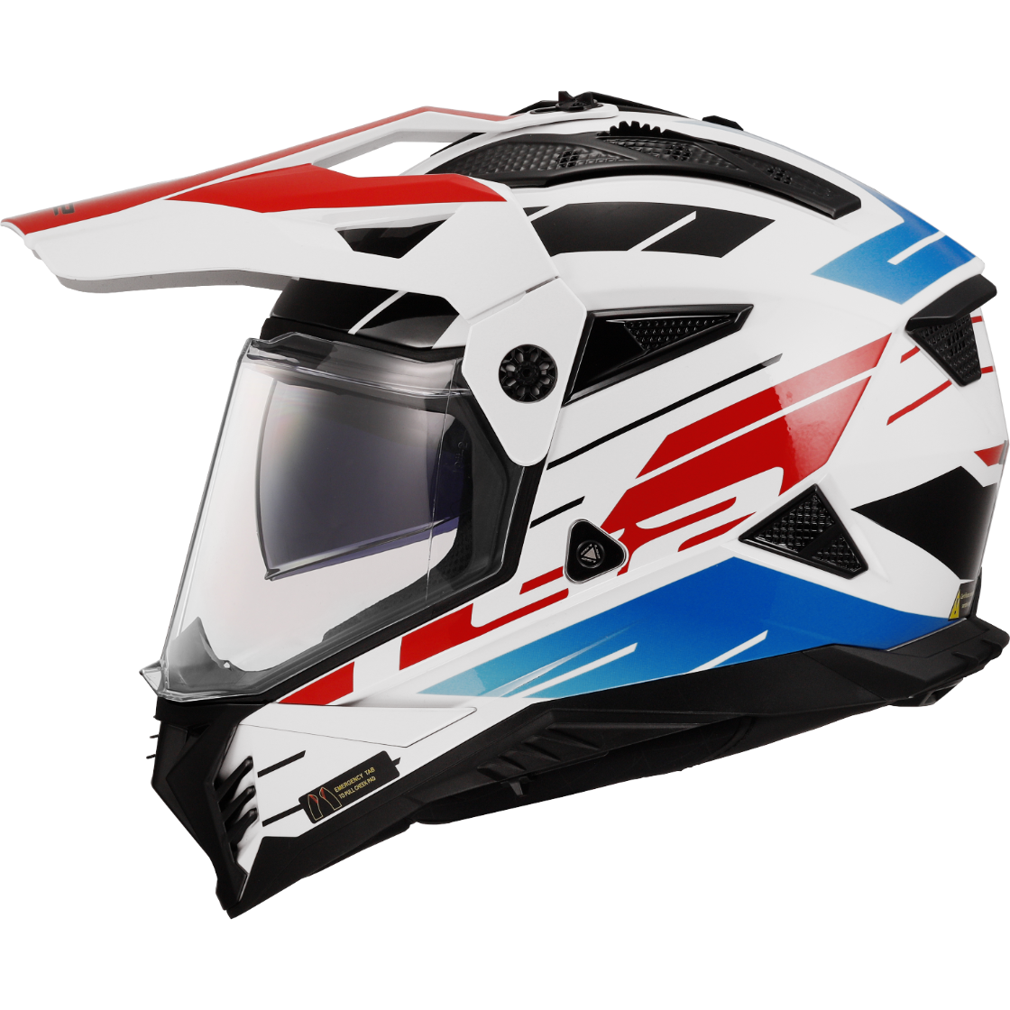 Casque LS2 MX702 PIONEER II NAMIB WHITE BLUE RED-06 – Image 2