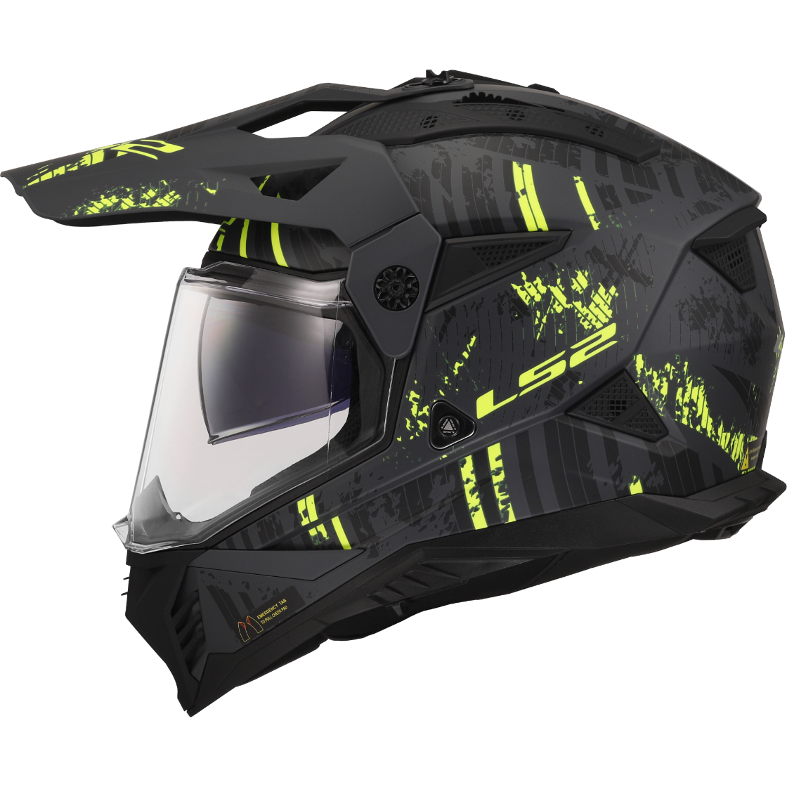 Casque LS2 MX702 PIONEER II CRAZY M.BLACK H-V YELL.-06 – Image 2