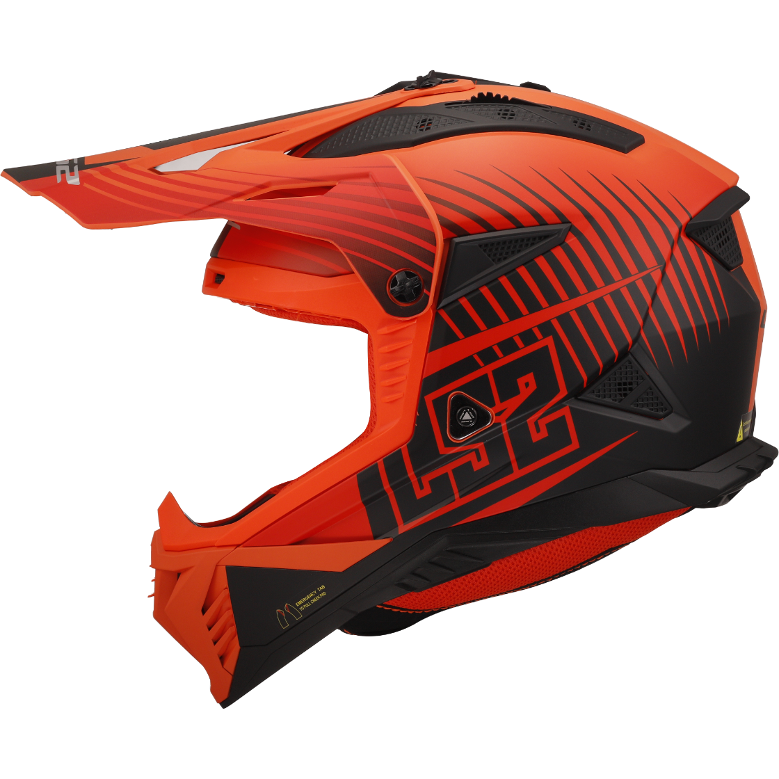 Casque LS2 MX708 FAST II DUCK M.H-V ORANGE RED-06 – Image 2